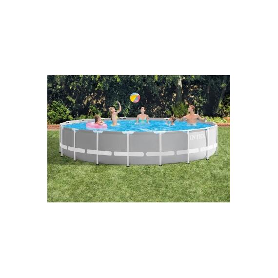 26732 Каркасный бассейн Intex Prism Frame 549 х 122 см, фильтр-насос, лестница, тент, подстилка, фото , изображение 2