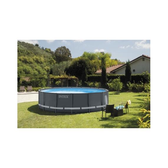 26326 Каркасный бассейн Intex Ultra Frame 488 х 122 см, фильтр-насос, лестница, тент, подстилка, фото , изображение 2