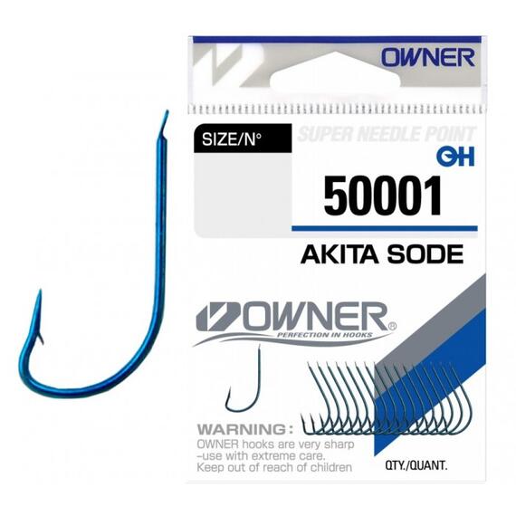 Крючок OWNER Akita Sode blue №16 17шт, Размер: №16, фото 