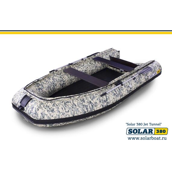 Лодка надувная моторная solar-380 JET тоннель (Пиксель), фото 
