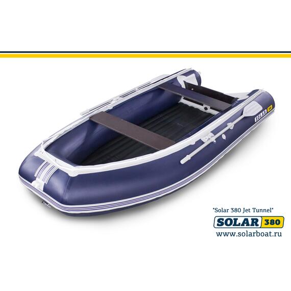 Лодка надувная моторная solar-380 JET тоннель (Синий), фото 