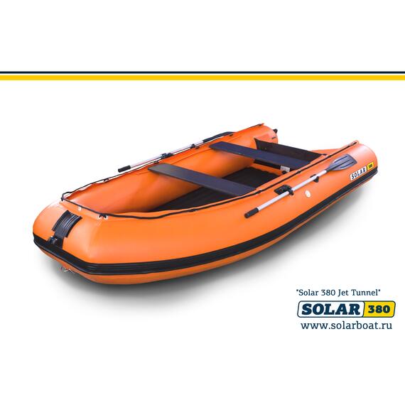 Лодка надувная моторная solar-380 JET тоннель (оранжевый), фото , изображение 2