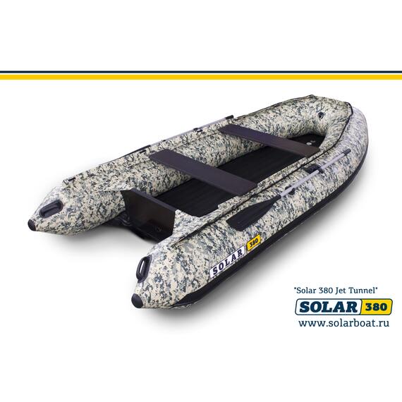 Лодка надувная моторная solar-380 JET тоннель (Пиксель), фото , изображение 2