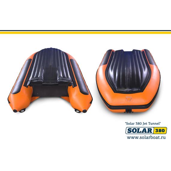 Лодка надувная моторная solar-380 JET тоннель (оранжевый), фото , изображение 4