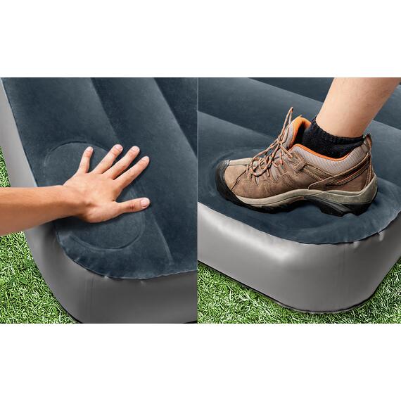 64763 Надувной матрас Intex Downy Airbed, 152х203х25см, со встроенным ножным насосом, фото , изображение 4