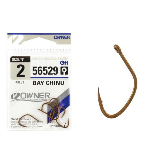 Крючок OWNER Bay Chinu brown №2 7шт, Размер: №2, фото 
