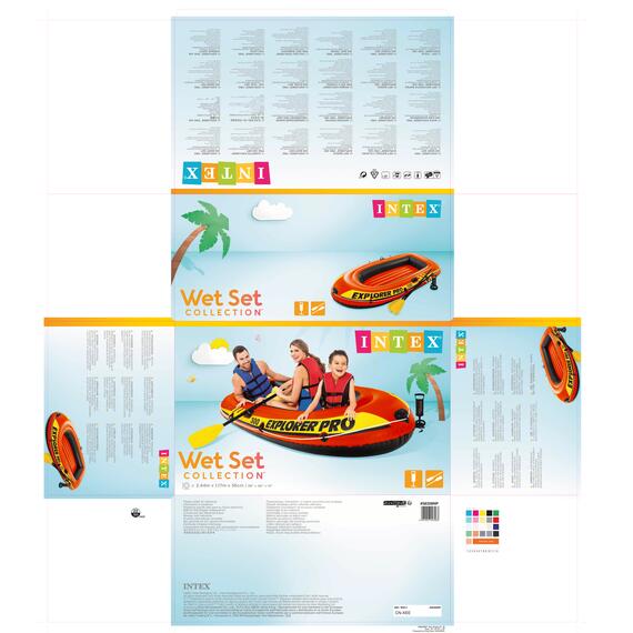 58358 Надувная лодка Intex Explorer Pro 300, 3 местная, 244 х 117 х 36 см, вёсла, ручной насос, до 200 кг, фото , изображение 3