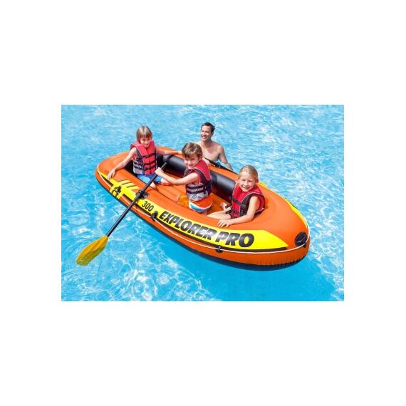 58358 Надувная лодка Intex Explorer Pro 300, 3 местная, 244 х 117 х 36 см, вёсла, ручной насос, до 200 кг, фото , изображение 4