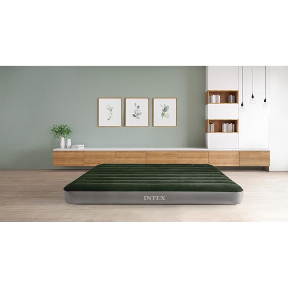 64763 Надувной матрас Intex Downy Airbed, 152х203х25см, со встроенным ножным насосом, фото , изображение 3