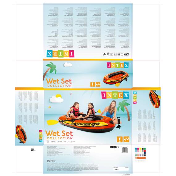 58357 Надувная лодка Intex Explorer Pro 200, 102 х 196 х 33 см, 2 местая, вёсла, насос, от 6 лет, до 120 кг, фото , изображение 5