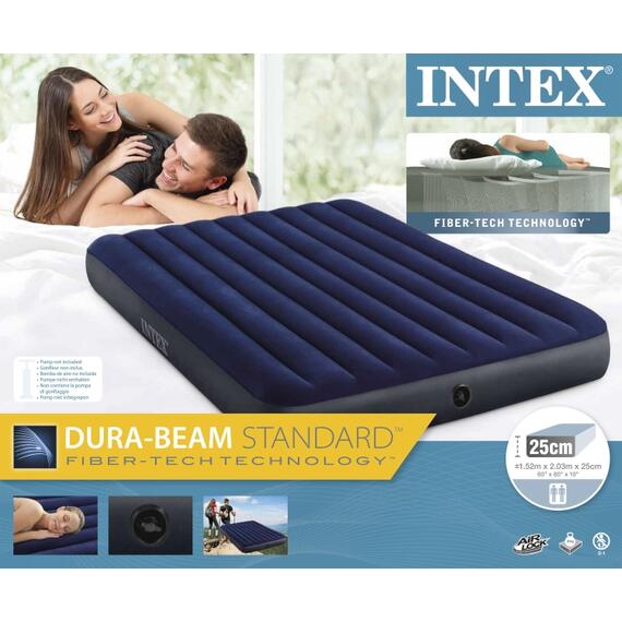 64759 Надувной матрас Intex Classic Downy Airbed Fiber-tech, 152х203х25см, фото , изображение 4