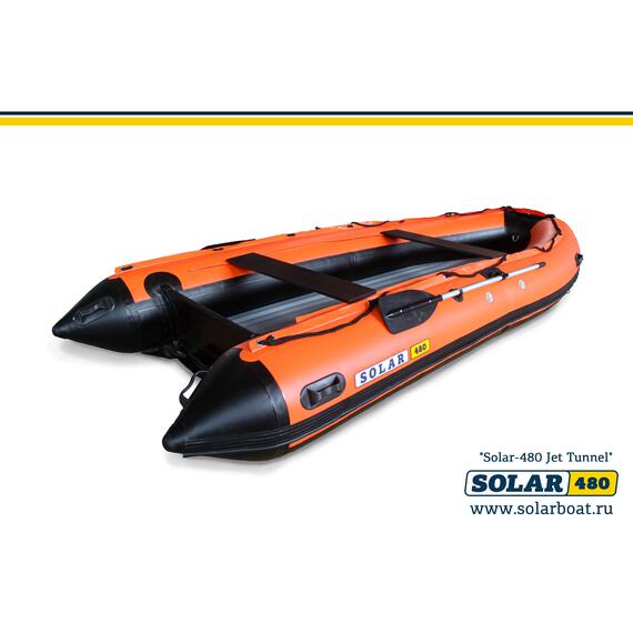 Лодка надувная моторная solar-480 JET тоннель (Оранжевый), фото 