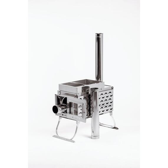 Печь-камин "ИНВЕНТ ПРО" большая 610х350х405 (нерж.сталь 0,8 мм) экраны-трансформеры толщиной 1 мм. + короб для камней, фото , изображение 10