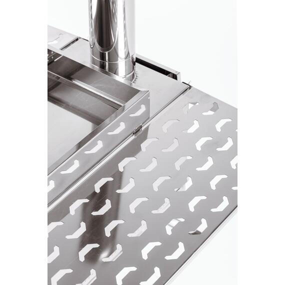 Печь-камин "ИНВЕНТ ПРО" большая 610х350х405 (нерж.сталь 0,8 мм) экраны-трансформеры толщиной 1 мм. + короб для камней, фото , изображение 14