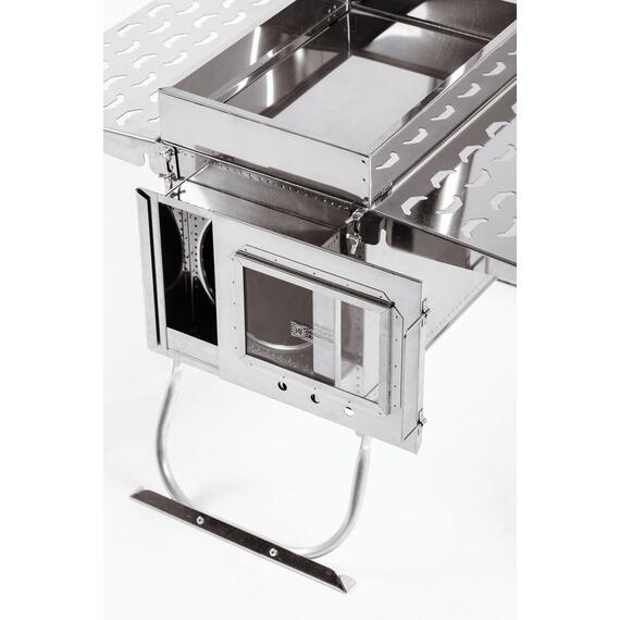 Печь-камин "ИНВЕНТ ПРО" большая 610х350х405 (нерж.сталь 0,8 мм) экраны-трансформеры толщиной 1 мм. + короб для камней, фото , изображение 7