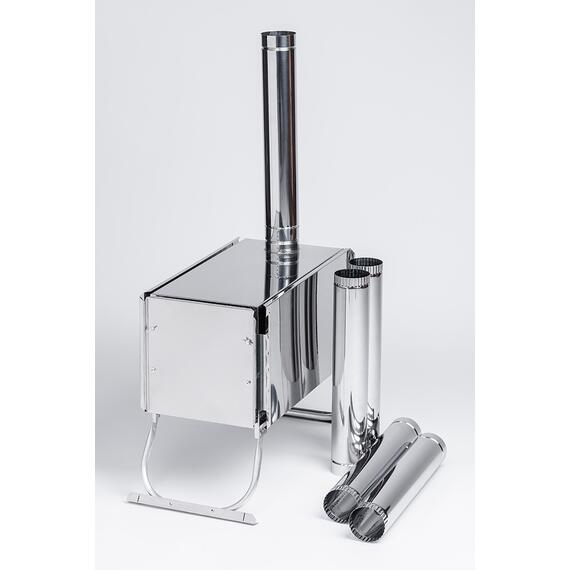 Печь "ИНВЕНТ" экономка большая 690х355х405 (нерж.сталь 0,8 мм) с регулирующимися экранами, фото , изображение 10