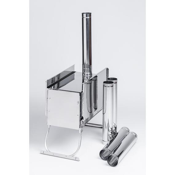 Печь "ИНВЕНТ" экономка малая 510х290х335 (нерж.сталь 0,8 мм) с регулирующимися экранами, фото , изображение 15