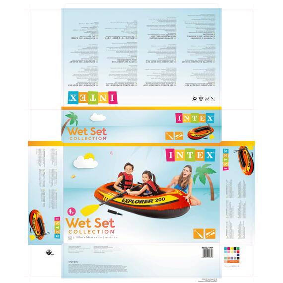 58331 Надувная лодка Intex Explorer 200 set (до 95кг) 185х94х41см + весла/насос от 6лет, фото , изображение 5