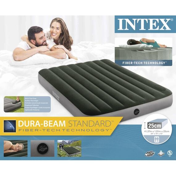 64762 Надувной матрас Intex Downy Airbed, 137х191х25см, фото , изображение 2