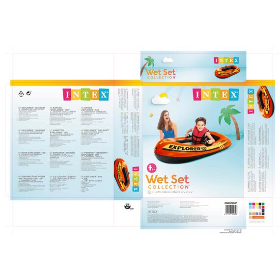 58329 Надувная лодка Intex Explorer 100, одноместная, 147 х 84 х 36 см, от 6 лет, до 55 кг, фото , изображение 2