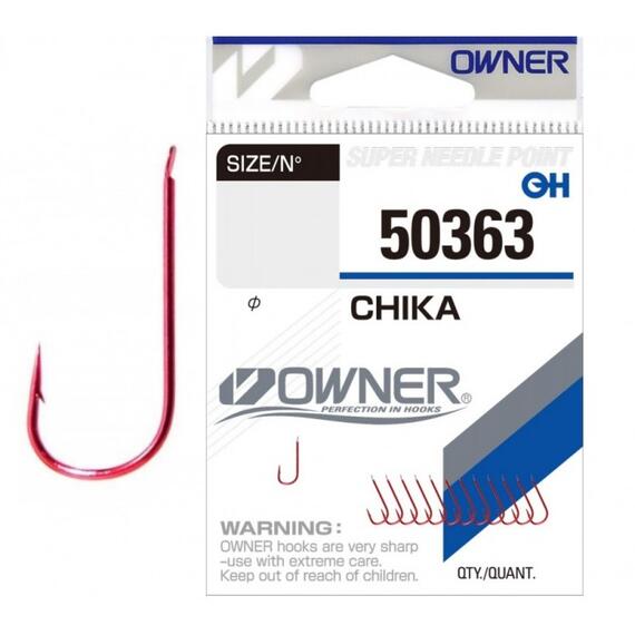 Крючок OWNER Chika red №10 12шт, Размер: №10, Количество: 12 шт., фото 