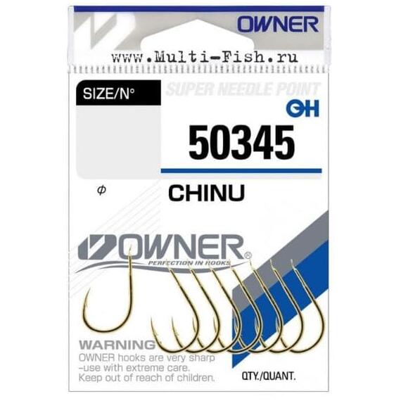 Крючок OWNER Chinu gold №6 13шт, Размер: №6, Количество: 13 шт., фото 