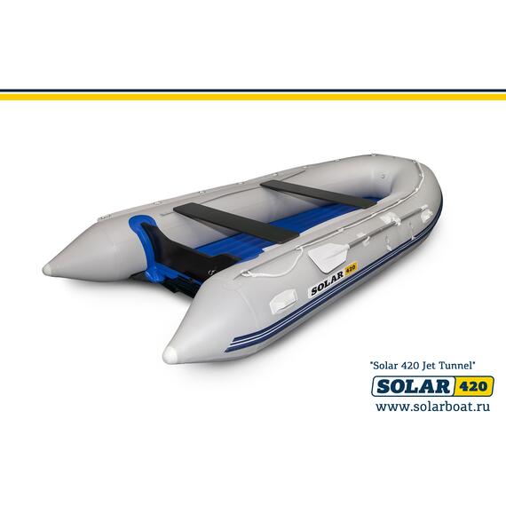 Лодка надувная моторная solar-420 JET тоннель (Светло-серый), фото , изображение 2
