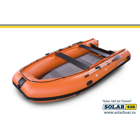 Лодка надувная моторная solar-420 JET тоннель (Оранжевый), фото , изображение 3