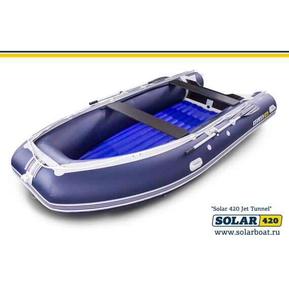 Лодка надувная моторная solar-420 JET тоннель (Синий), фото , изображение 3