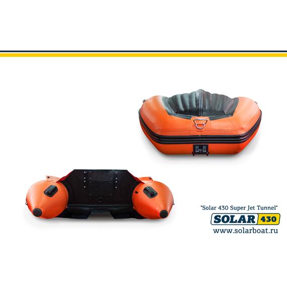 Лодка надувная моторная solar-430 Супер JET тоннель (Оранжевый), фото 