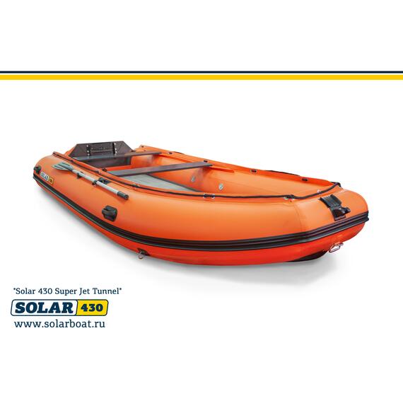 Лодка надувная моторная solar-430 Супер JET тоннель (Оранжевый), фото , изображение 2