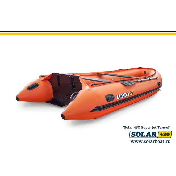 Лодка надувная моторная solar-430 Супер JET тоннель (Оранжевый), фото , изображение 5