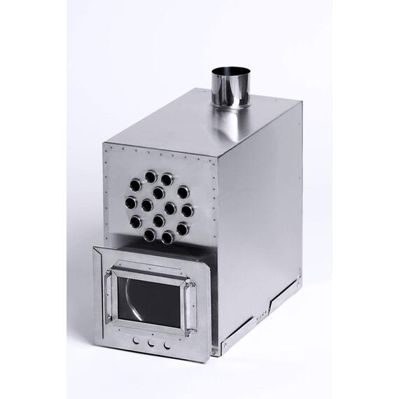 Теплообменник дровяной для палатки "Вектор-ВД" 400х200х380 (нерж.сталь) с вентилятором, фото , изображение 2