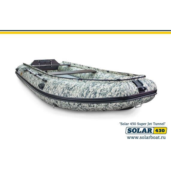 Лодка надувная моторная solar-430 Супер JET тоннель (Пиксель), фото , изображение 3