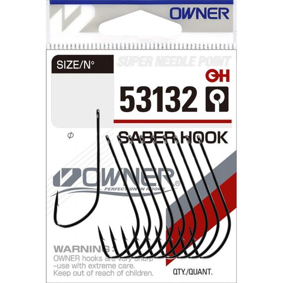 Крючок OWNER Saber Hook BC №2 11шт, Цвет: BC, Размер: №2, Количество: 11, фото 