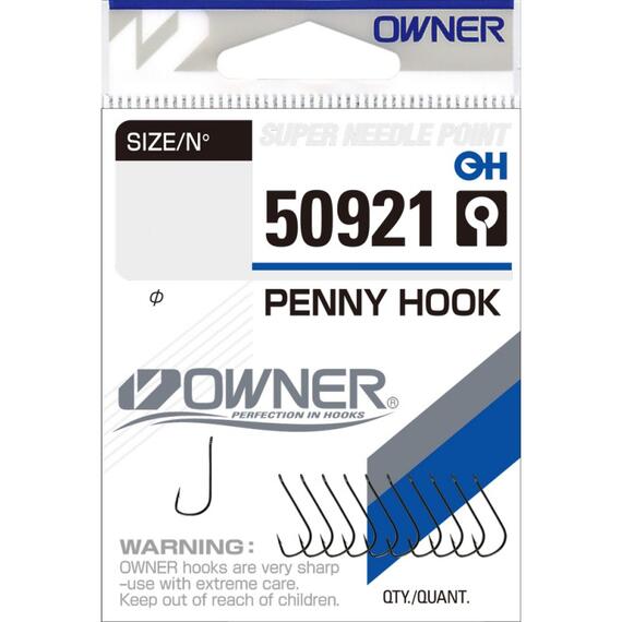 Крючок OWNER Penny Hook BC №10 10шт, Размер: №10, Количество: 10, фото 