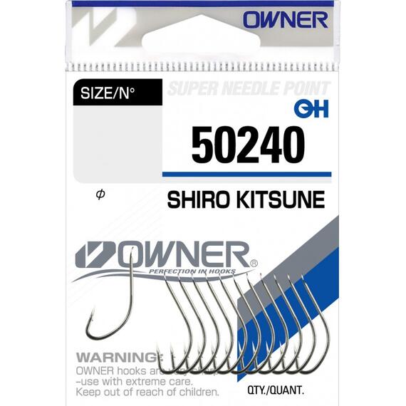 Крючок OWNER Shiro Kitsune nickel №10 15шт, Цвет: nickel, Размер: №10, Количество: 15, фото 