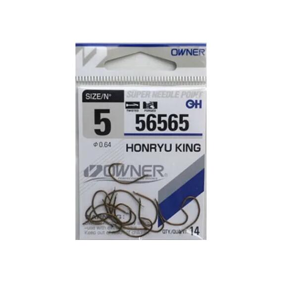 Крючок OWNER Honryu King dark brown №3 12шт, Размер: №3, Количество: 12 шт., фото 