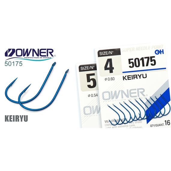 Крючок OWNER Keiryu blue №12 15шт, Цвет: blue, Размер: №12, Количество: 15, фото 