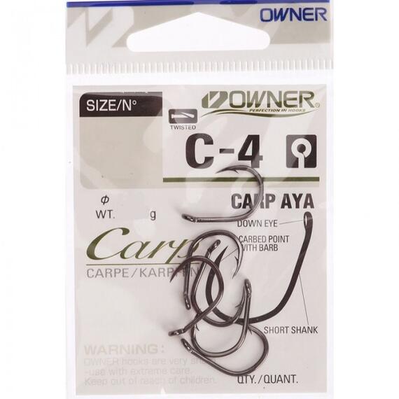 Крючок OWNER Carp Aya BC №2 6шт, Размер: №2, Количество: 6, фото 
