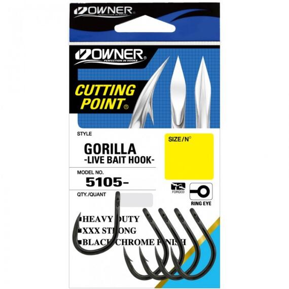 Крючок OWNER Cut Gorilla BC №8/0 2шт, Размер: №8/0, Количество: 2, фото 