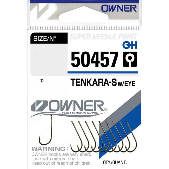 Крючок OWNER Tenkara Straight w/eye brown №10 10шт, Цвет: Brown, Размер: №10, Количество: 10, фото 