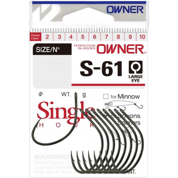 Крючок OWNER S-61 BC №1/0 9шт, Размер: №1/0, Количество: 9, фото 