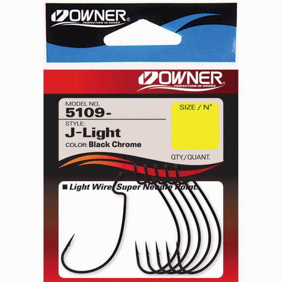 Крючок OWNER J - Light Worm Hook BC №1/0 6шт, Размер: №1/0, Количество: 6, фото 