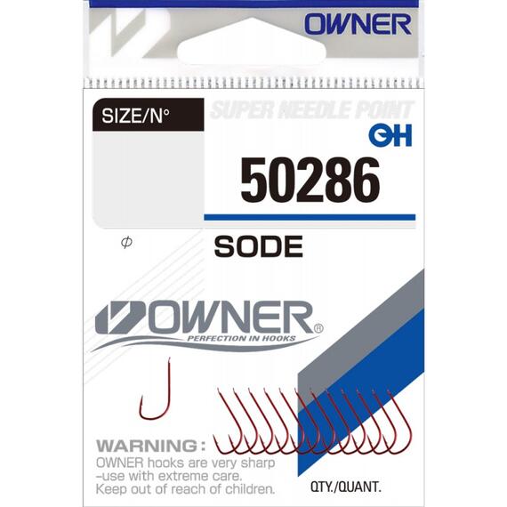 Крючок OWNER Sode red №16 14шт, Цвет: Red, Размер: №16, Количество: 14, фото 
