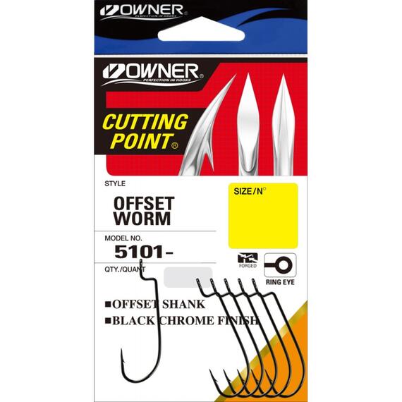 Крючок OWNER Offset Shank BC №5/0 5шт, Размер: №5/0, Количество: 5, фото 