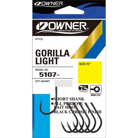 Крючок OWNER Gorilla Light BC №1/0 7шт, Размер: №1/0, Количество: 7, фото 