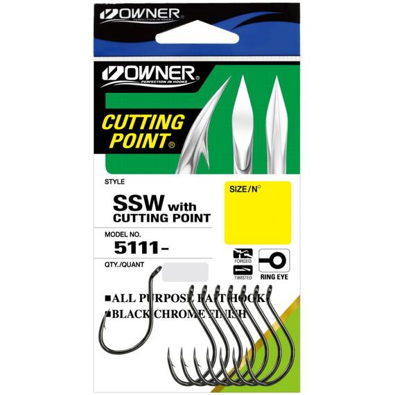 Крючок OWNER Cut SSW BC №3/0 7шт, Размер: №3/0, Количество: 7, фото 