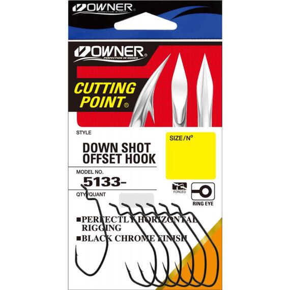 Крючок OWNER Down Shot Offset BC №1 7шт, Размер: №1, Количество: 7, фото 