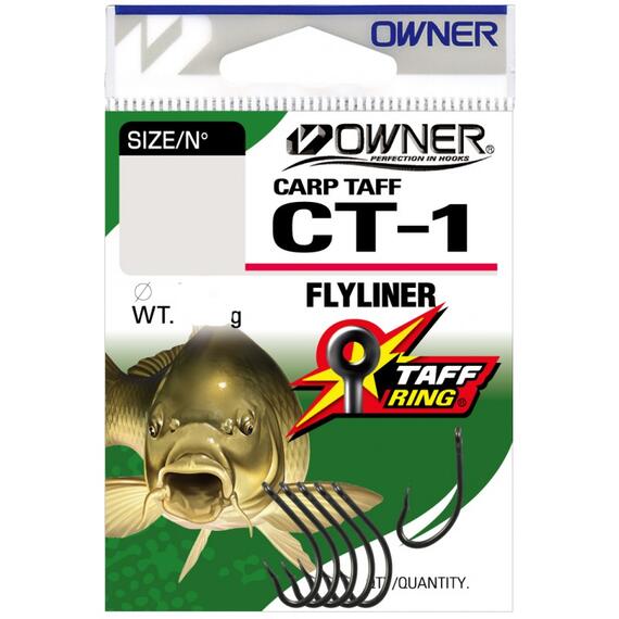 Крючок OWNER Carp Taff Flyliner teflon №2 5шт, Размер: №2, Количество: 5, фото 